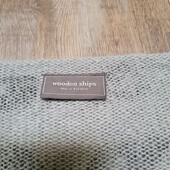 WOODEN SHIPS Size S/M Oversize 12% Wool Sweater Cheetah Print Gray Paola Buendia - Picture 4 of 6